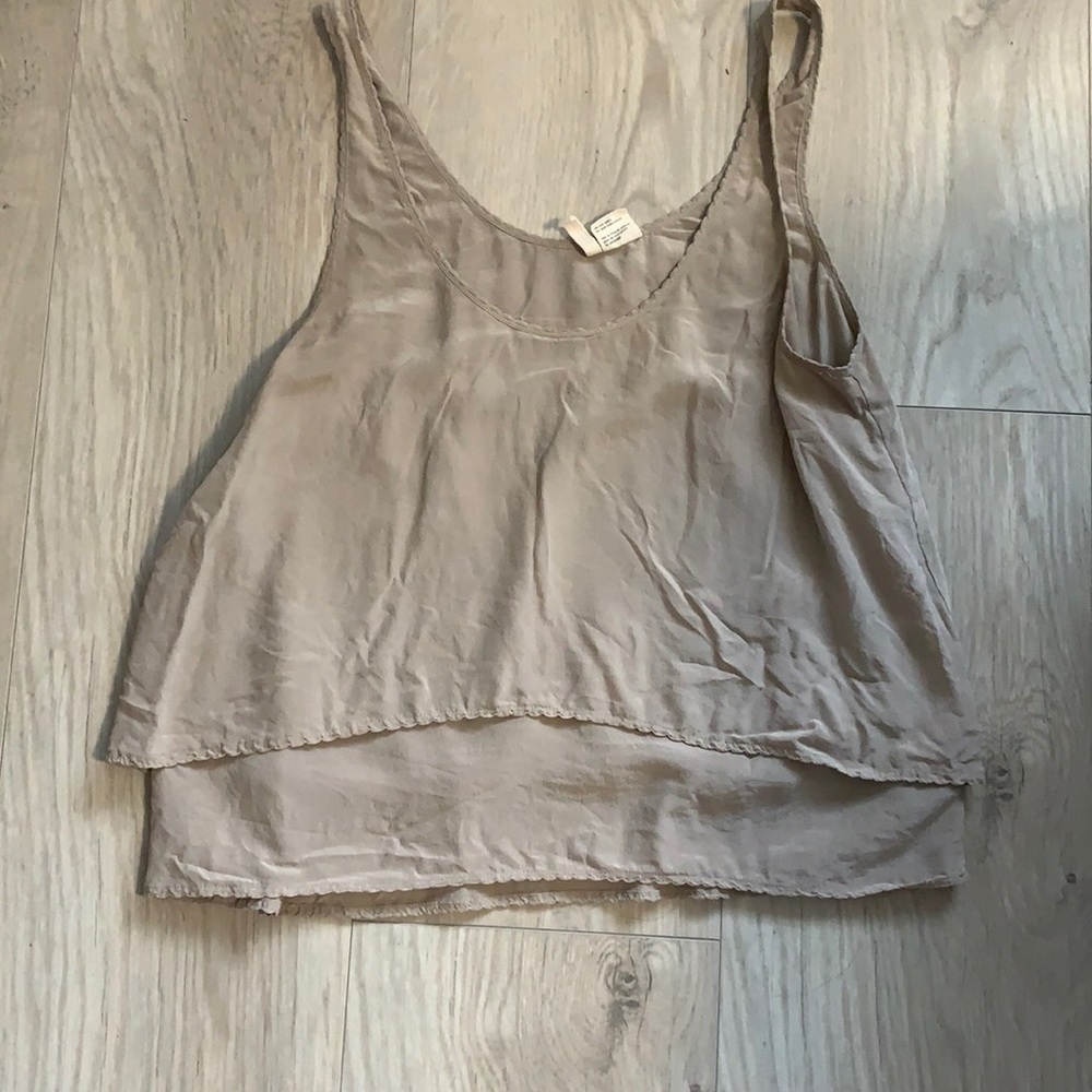 100% Sill Tiered Tank Blouse